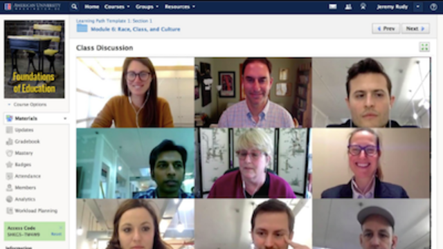 online learning environment of American University